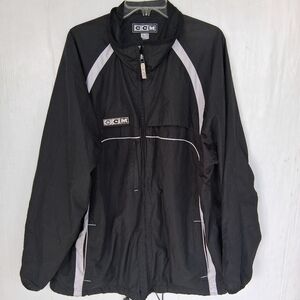 CCM Windbreaker Hoodie Jacket Men's Size XL Black/Grey